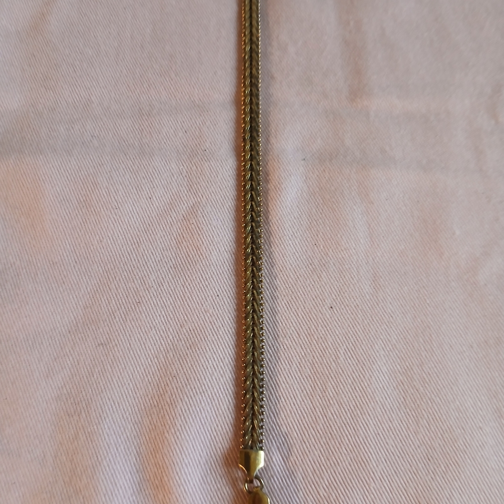 Gold And Silver Toned Sterling Women's Chain Bracelet- Elegant Braided Design